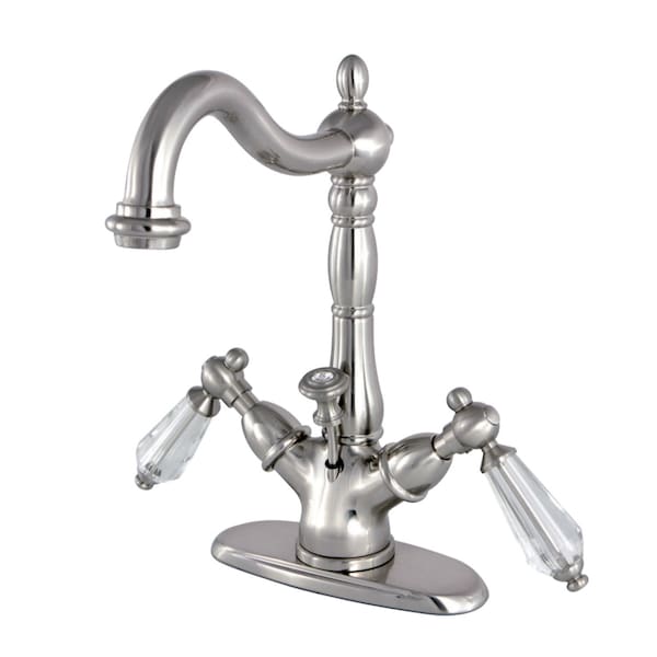 Wilshire 2-Handle Bthrm Faucet W/Brass Pop-Up & Cover Plate Nickel